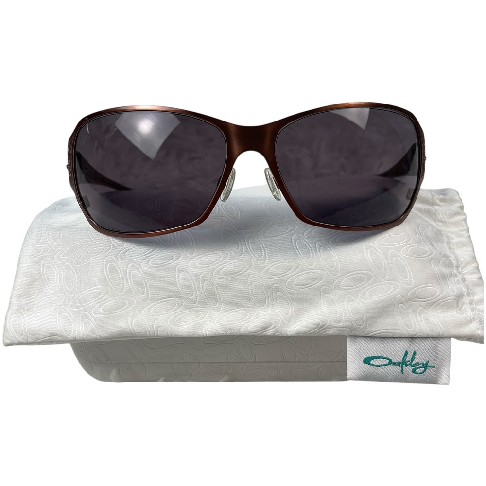Oakley Behave Sunglasses Womens OS Bronze Good Condition Metallic Scrollwork